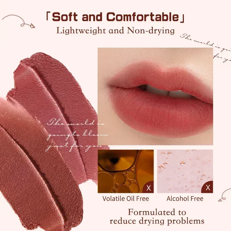 Фото Flower Knows Strawberry Rococo Series Cloud Lip Cream Блеск для губ Длительный бархатный оттенок для губ Губная помада для женщин Косметика №4