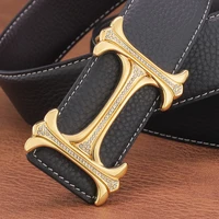 fashion h letter buckle black leather belt mens designer top high quality 3 8cm copper buckle wide belt exquisite luxury belt
