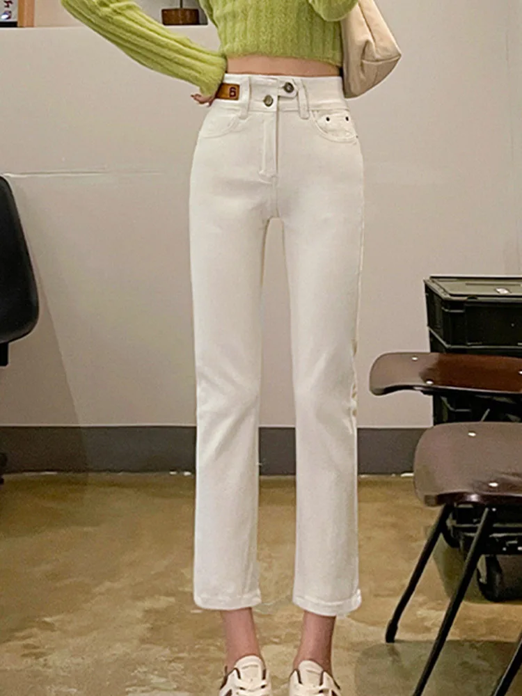 Casual Irregular High-Waisted Jeans And Straight Leg Pants 2023 New Korean Fashion Women'S Clothing