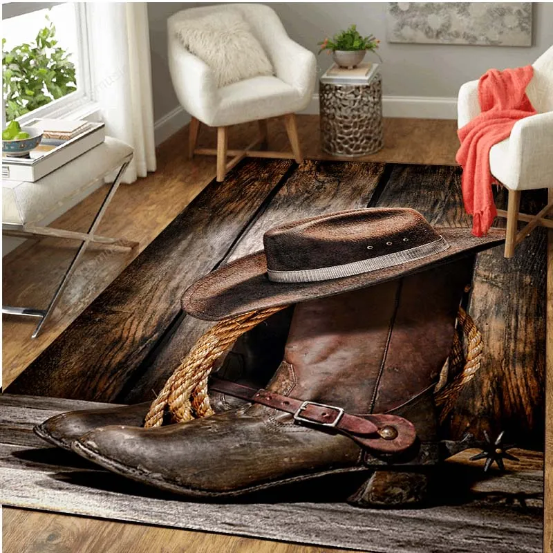 

Western Cowboy Girl 3D Print Rug Carpet for Livingroom Bedroom Non-slip Large Area Rugs Carpets for Living Room Area Rug