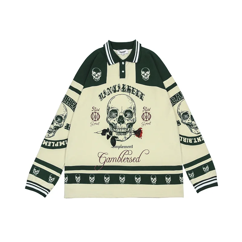 

Punk Gothic Skull Print Sweatshirts Men Women Long Sleeve Cotton Tops Unisex Hip Hop Streetwear Oversized Pullover 2022 Fashion