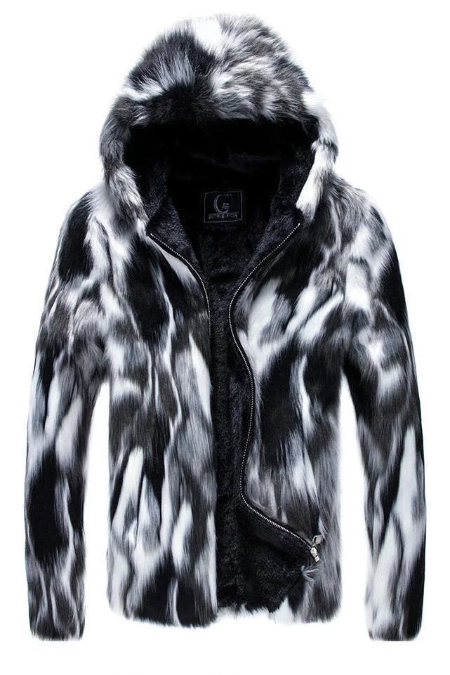 

Осенне-зимнее искусственное меховое пальто с капюшоном #7062 для мужчин, Теплое повседневное мужское меховое пальто, толстое искусственное меховое пальто в Корейском стиле