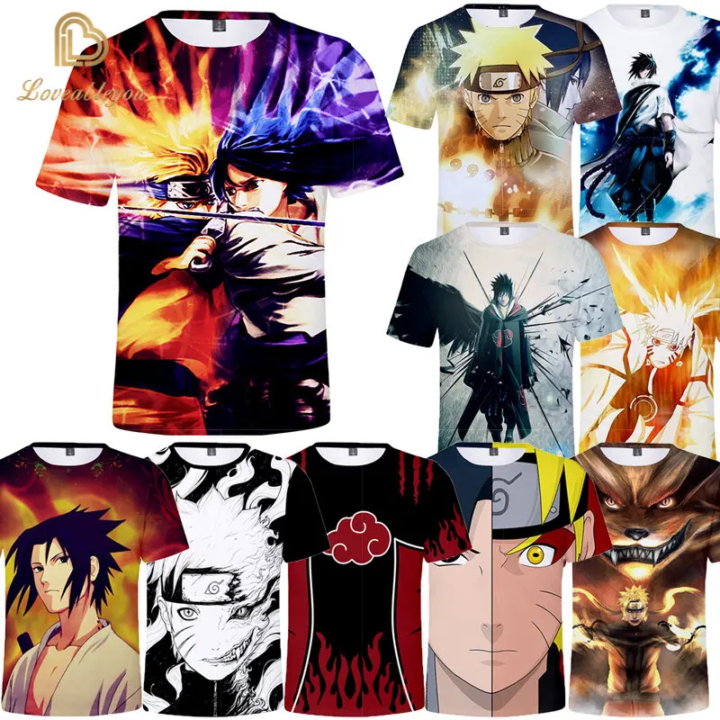 

Naruto Uchiha Clan T Shirt Men Anime T Shirts New Summer Short Sleeve O-neck Cotton Uchiha Sasuke T-shirt Tops