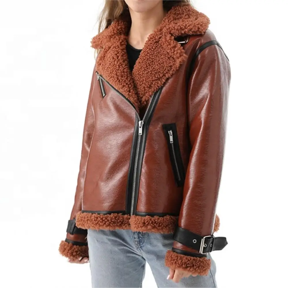 Women Winter Warm Fox Fur Coat Fashion Designer Fleece Real Fur Coat Zipper Cuff Lapel Bondage Leisure Jackets Plus Size