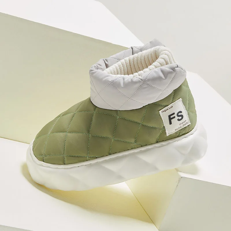 Женские Водонепроницаемые ботильоны на толстой подошве теплые плюшевые ботинки