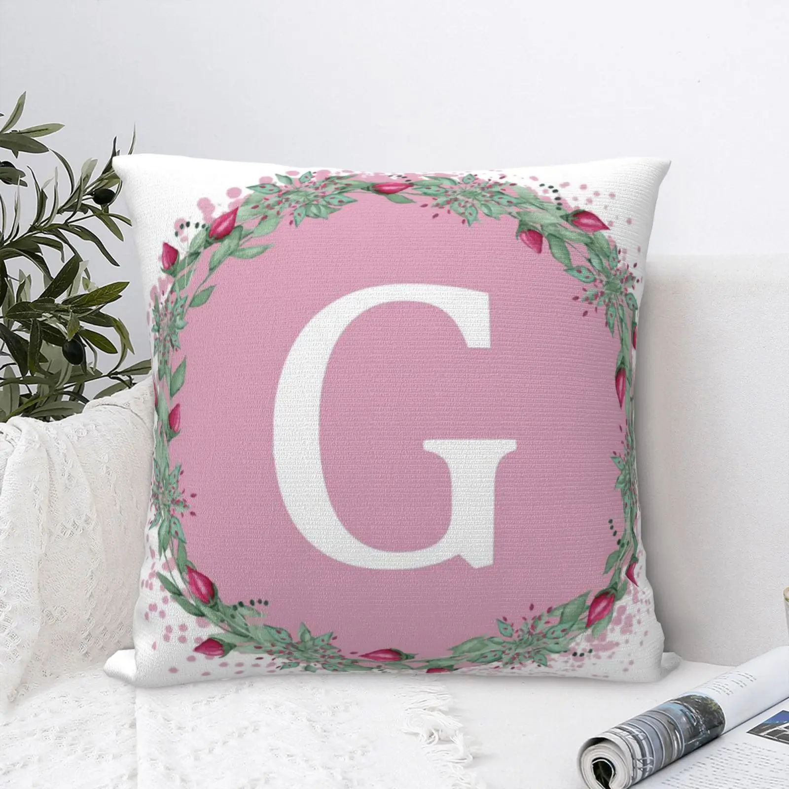 

Белые буквы в венке фон 2 подушки Чехол Подушка винтажные диванные подушки диван декоративная подушка