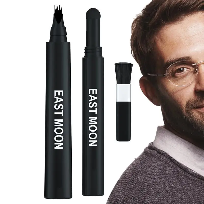

Mens Beard Pencil Filler Waterproof 4-Tip Barber Styling Pen Kit With Brush Long Lasting Beard Pen Kit For Filling Shaping &