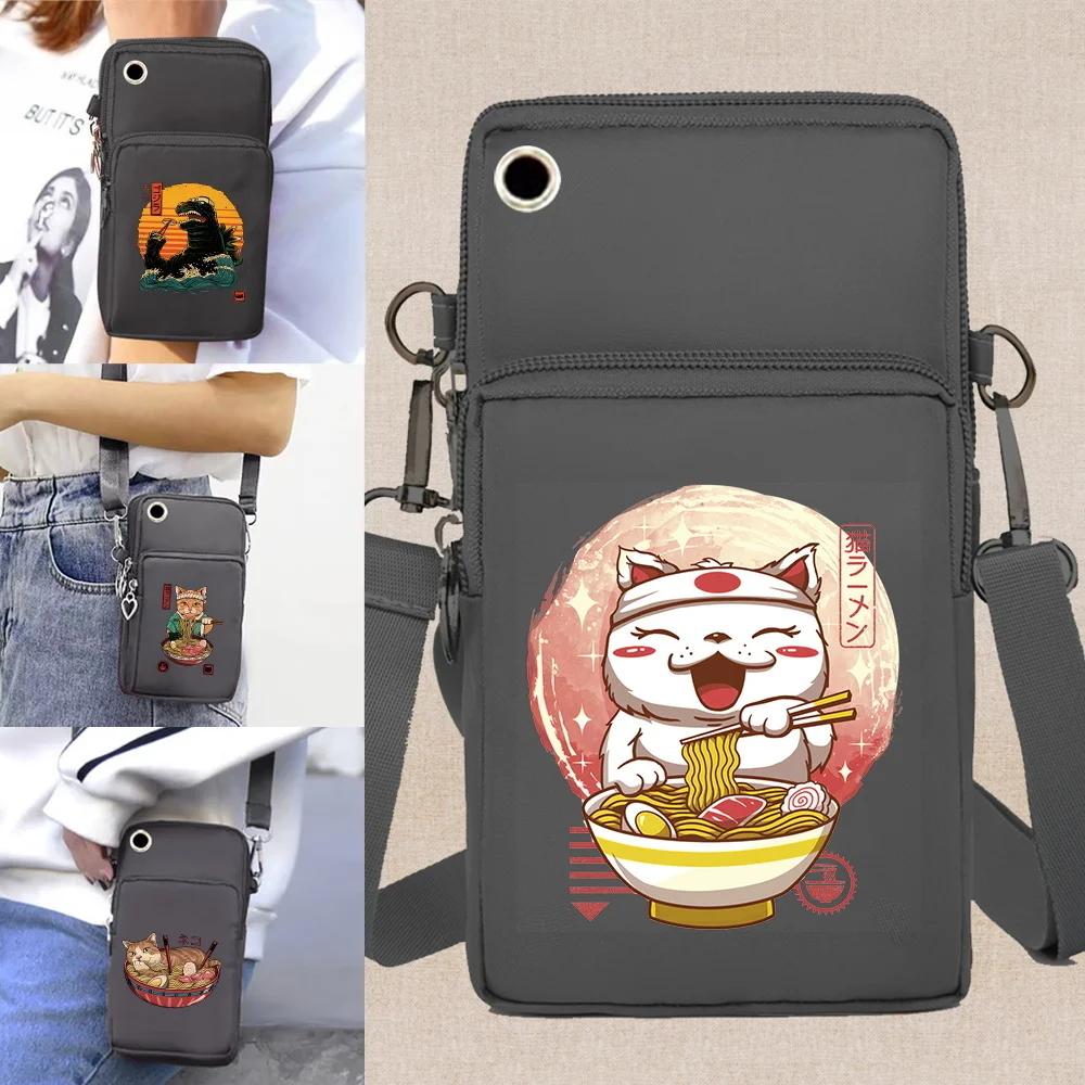 

Универсальная женская сумка, кошельки, сумка на руку с японским котом, сумки с принтом для Apple/Huawei/Xiaomi, водонепроницаемая сумка для сотового телефона