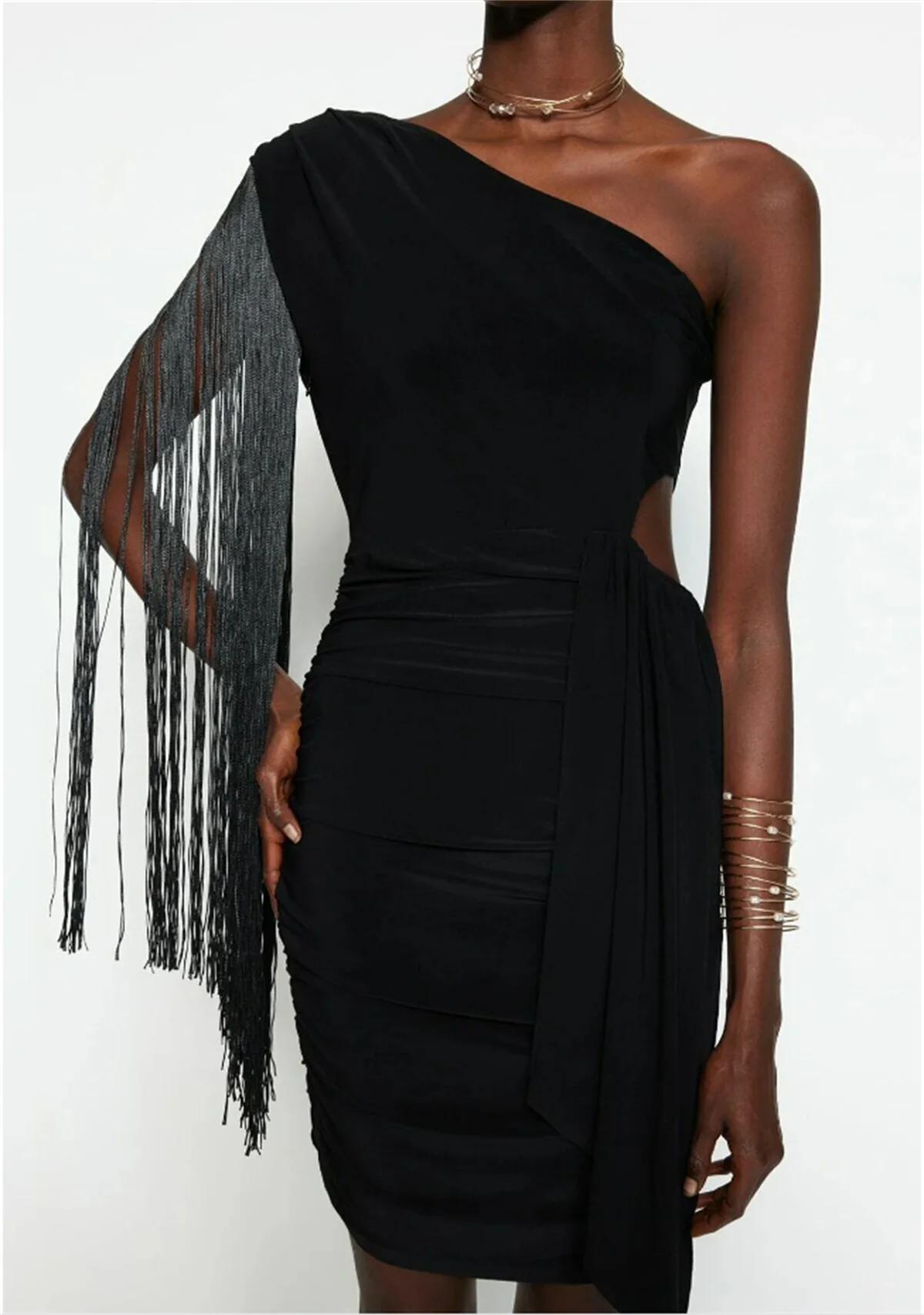 Черное вечернее платье со звездами Дубай для специального ужина выпускного