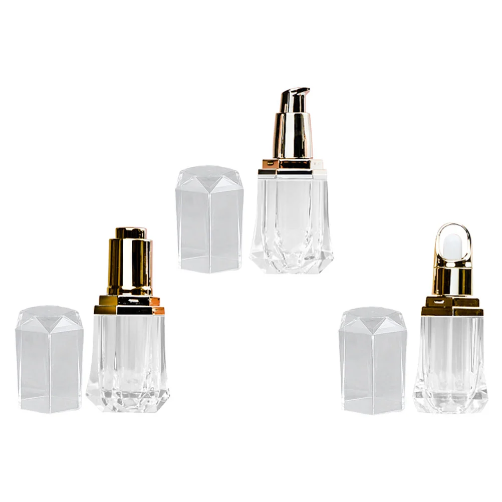 

3pcs Acrylic Cosmetics Sub Bottle Multipurpose Simple Sub Package Bottle Essential Oil Bottle
