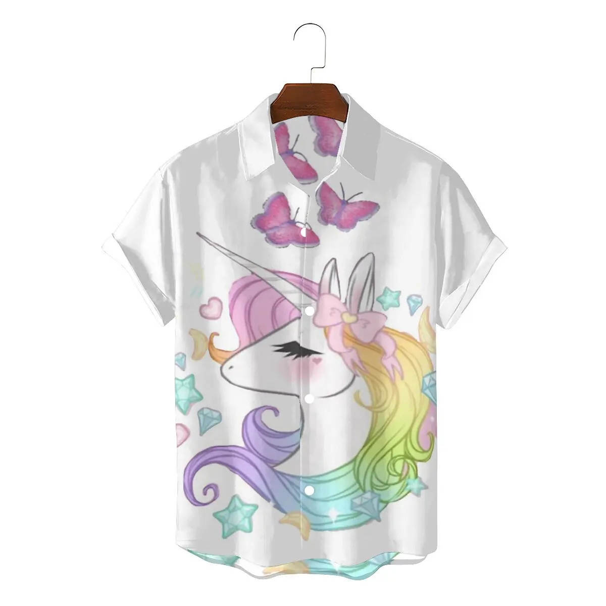 

Unicorn Butterfly Star Moon Heart 3D Shirt For Male Valentine's Day Camisetas Fashion Shirts Comfortable Print Fluffy