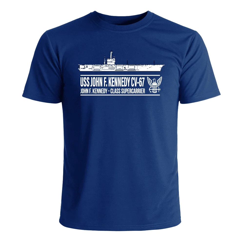 

US Navy USS John F. Kennedy CV-67 Aircraft Carrier T-Shirt 100% Cotton O-Neck Summer Short Sleeve Casual Mens T-shirt Size S-3XL