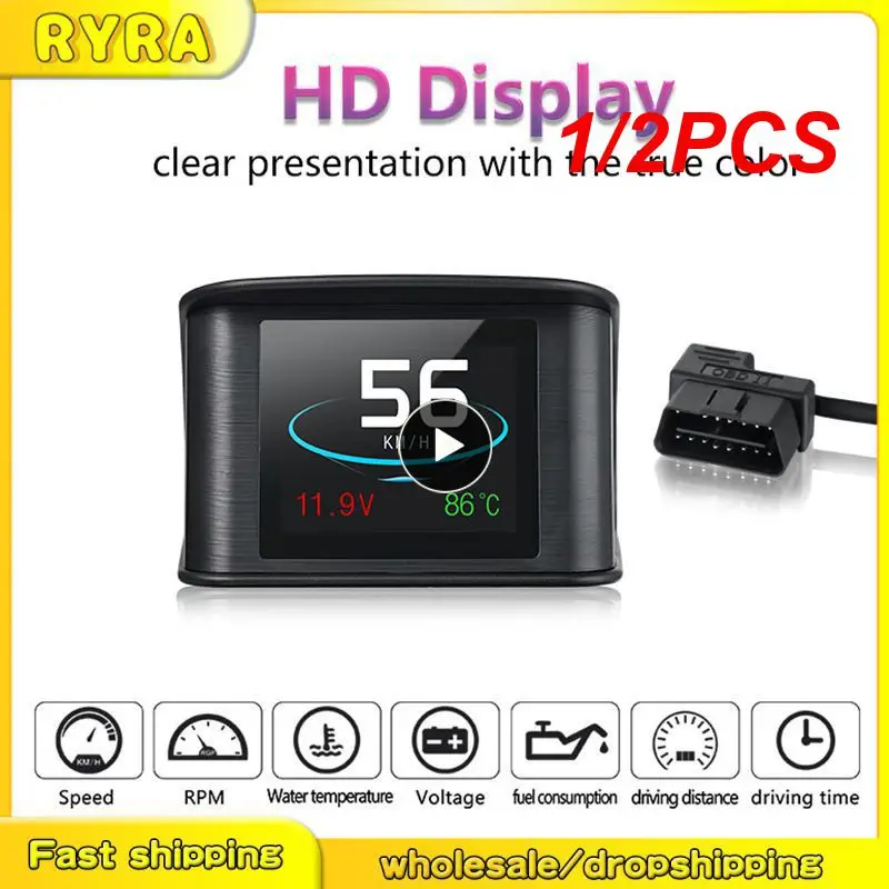 

1/2PCS P10 Obd2 Scanner Professional Car On-board Computer Digital HUD Display Temperature Fuel Consumption Meter Speed Gauge