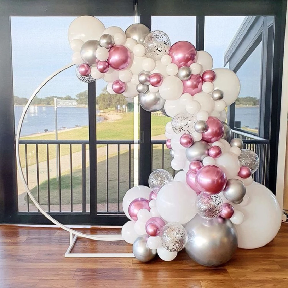 

106pcs Pink Chrome Gold Balloon Garland Arch Kit Silver Latex Balloons Kids Birthday Party Wedding Decoration Baby Shower Globos