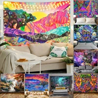 psychedelic tapestry trippy art silk fabric poster print abstract pictures for living room bed room wall picture home decor