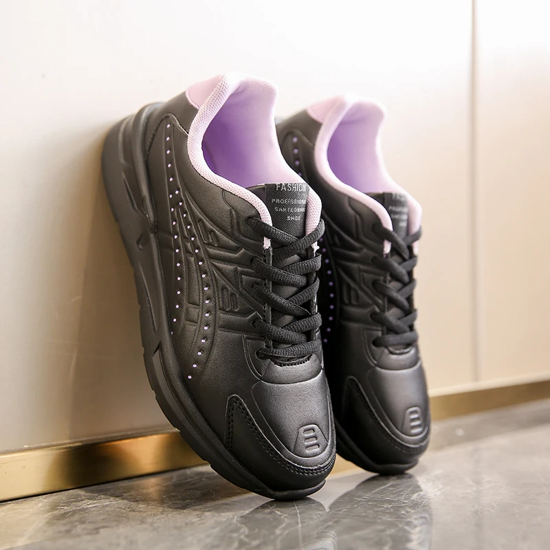 Women Sneakers Big Size 41 Casual Breathable 2022 New High Quality Leather Beige White Female Platform Vulcanized Women Shoes