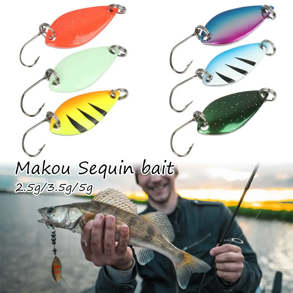 

Fishing Attractor Spinner Makou Metal Sequins Spoon Metal Fishing Tackle Lure Sharp Hook Fishing Lure Hard Baits Lures