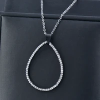 leeker trend hollow waterdrop pendants and necklaces womens stainless steel jewelry silver color chains choker neck 887 lk2