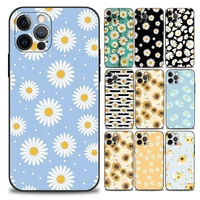 vintage flower little daisy phone case for apple iphone 11 12 13 pro max 7 8 se xr xs max 5 5s 6 6s plus black soft tpu silicone
