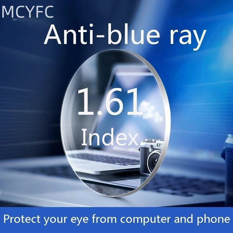 

MCYFC 1.61 Index Anti-Blue Ray Prescription Lenses Aspherical Computer Protection Lens Anti-Radiation Optical Myopia Hyperopia