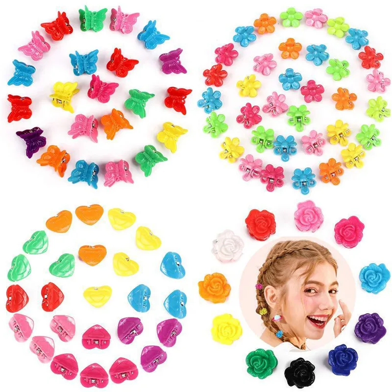 

50Pcs/Lot Women Hair Accessories Flower Hair Claw Mini Catch Girls Bangs Head Gifts Children Headdress Kids Headwear Decorations
