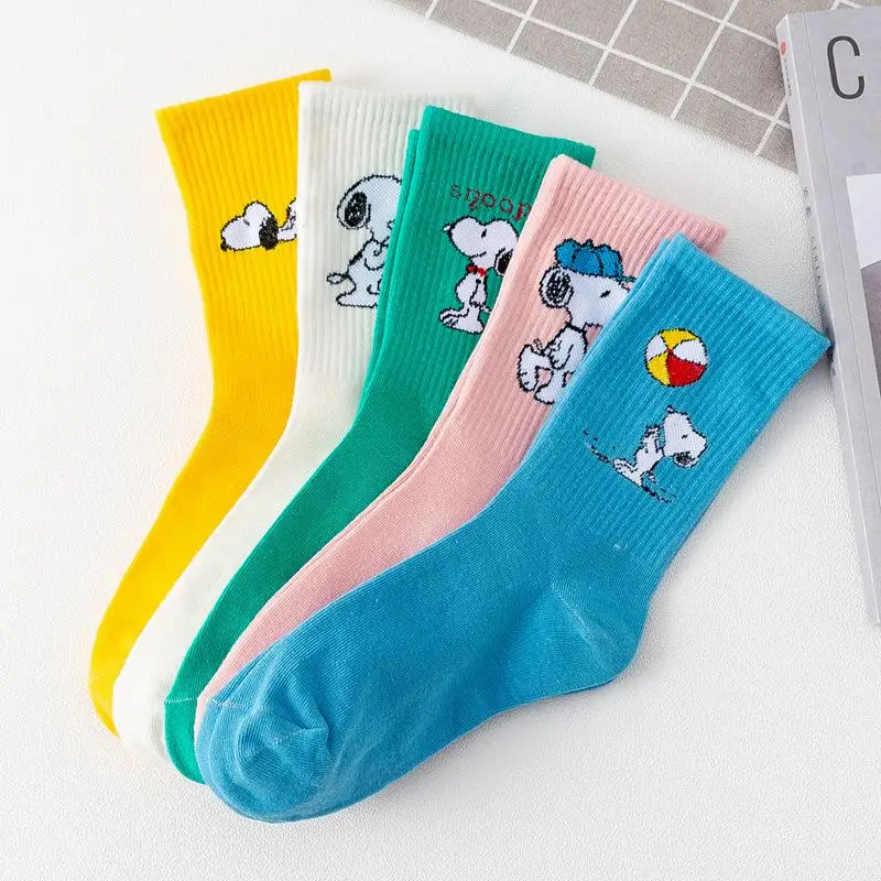 

Kawaii Cute Cartoon Snoopyed Colorful Candy Color Stockings Socks Anime Characters Plush Toy Gift Toys for Children