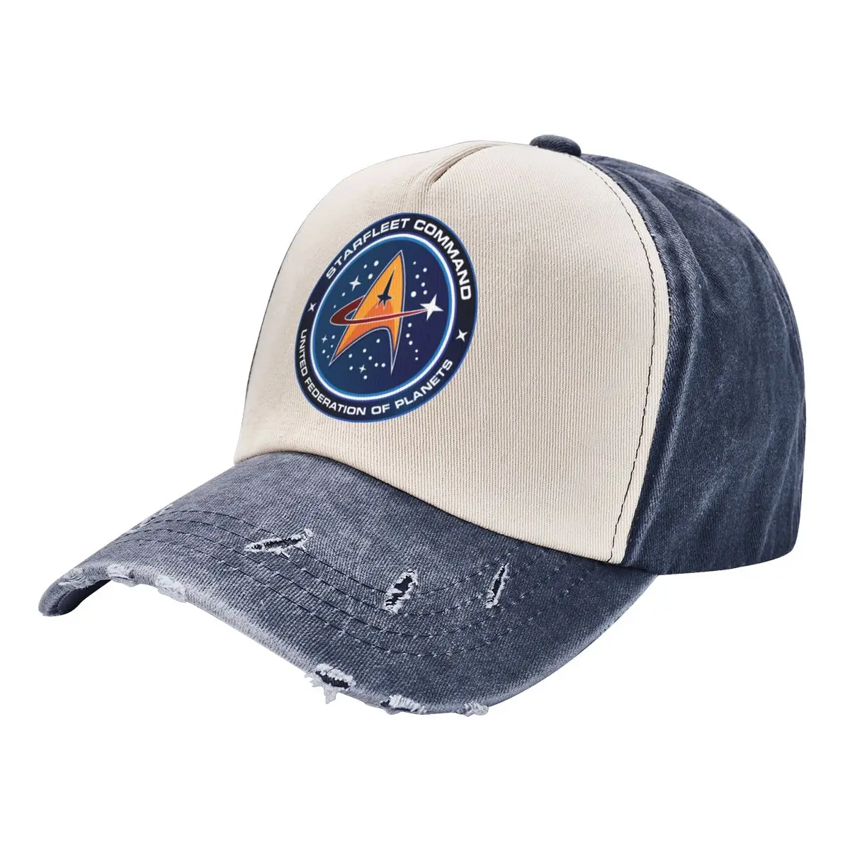 

Star Treks Starfleet Outfit Men Women Trucker Hat Distressed Denim Washed Caps Hat Fashion Outdoor Running Golf Gift Sun Cap