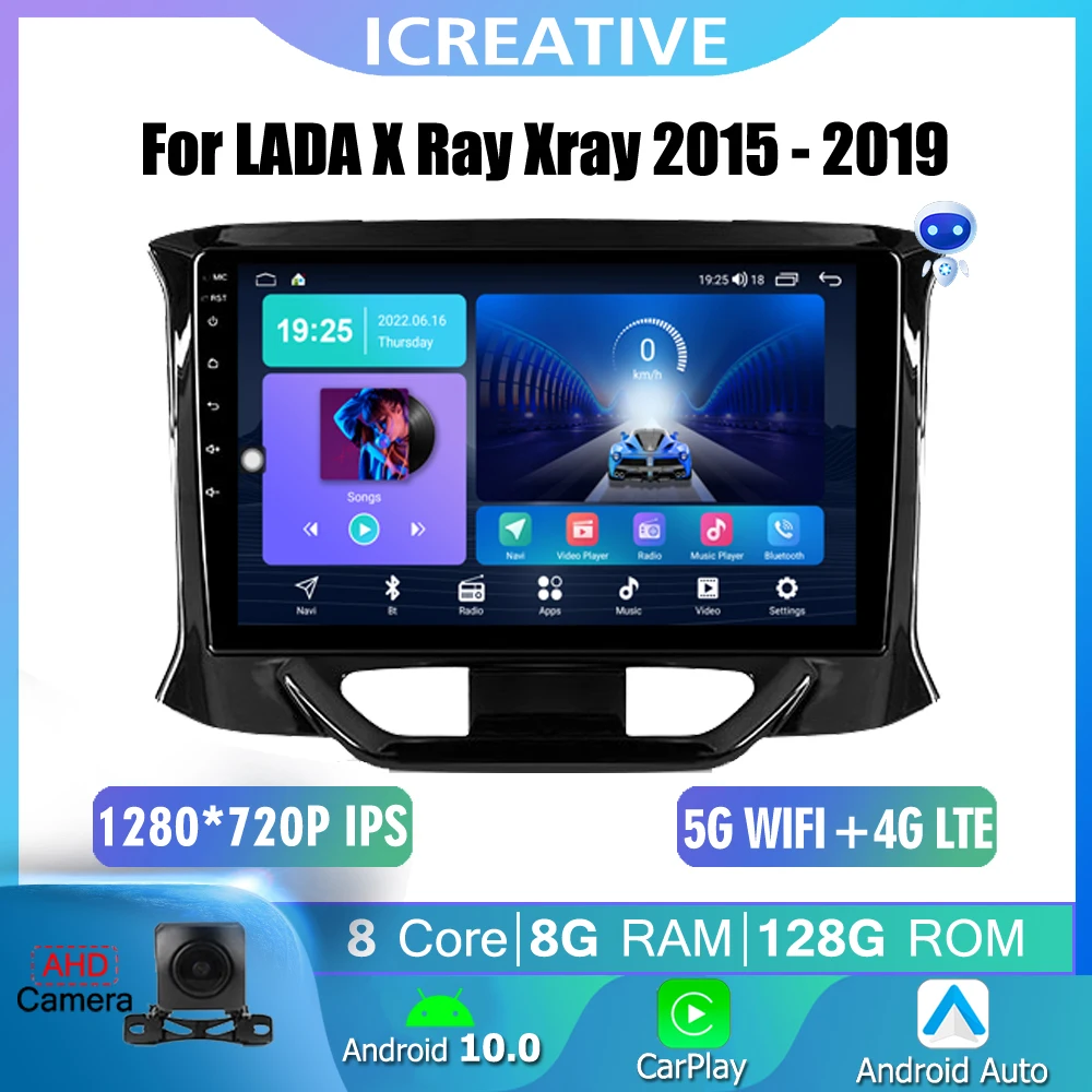

Автомагнитола на Android 10 для LADA X Ray Xray 2015-2019, мультимедийный видеоплеер с GPS-навигацией, Автомагнитола для Carplay, стереомагнитофон
