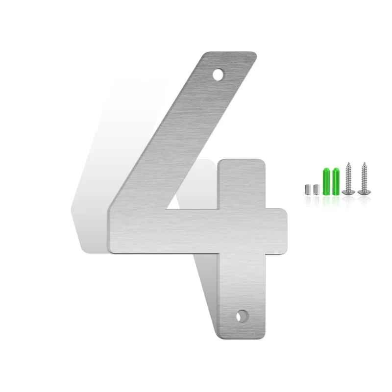 Нержавеющая сталь, размер 3-8 дюймов, номер дома, уличная вывеска, декор, плавающие буквы, цифры, металлические вывески, дверные вывески, таблички, тарелки