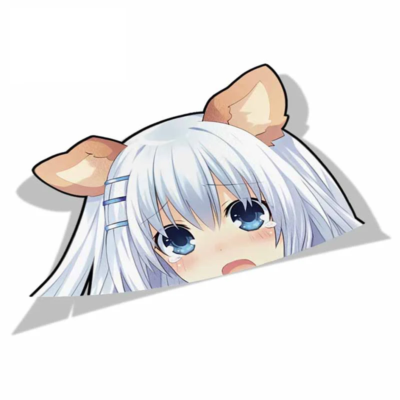 

For Origami Tobiichi Date A Live Peek Anime Big Head Vinyl Cartoon Car Sticker JDM Window Trunk Decal 13cm X 9.4cm