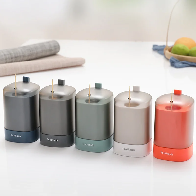 

Creative Automatic Pop-up Toothpick Box Household Tooth Pick Holder Container Living Room Portable Storage Boxes Table Decor