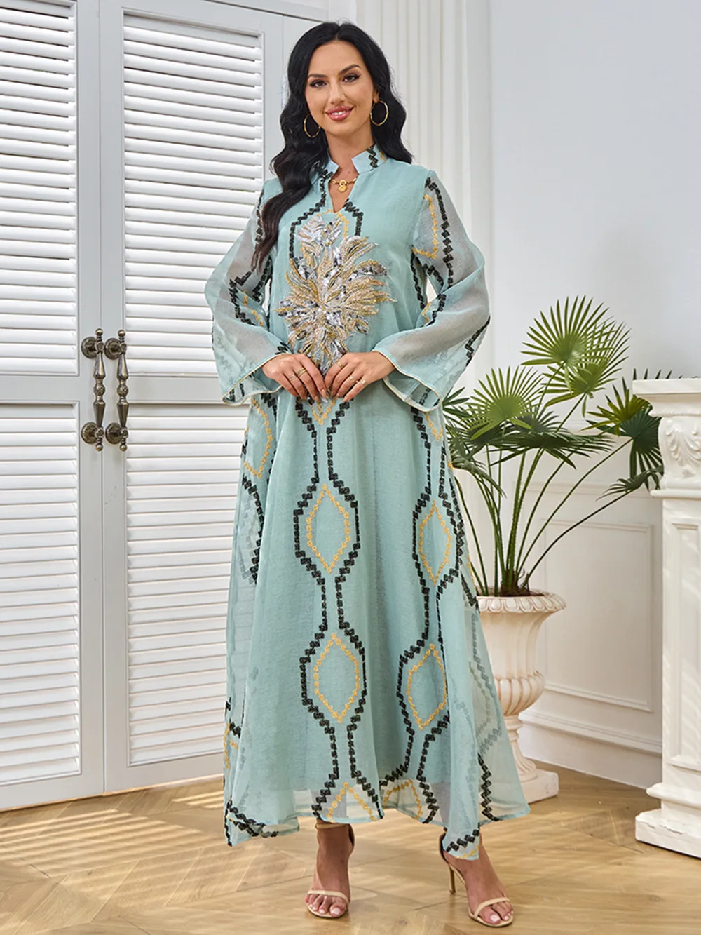 Мусульманские женские вечерние платья с вышивкой абайя Дубай джалабия Рамадан