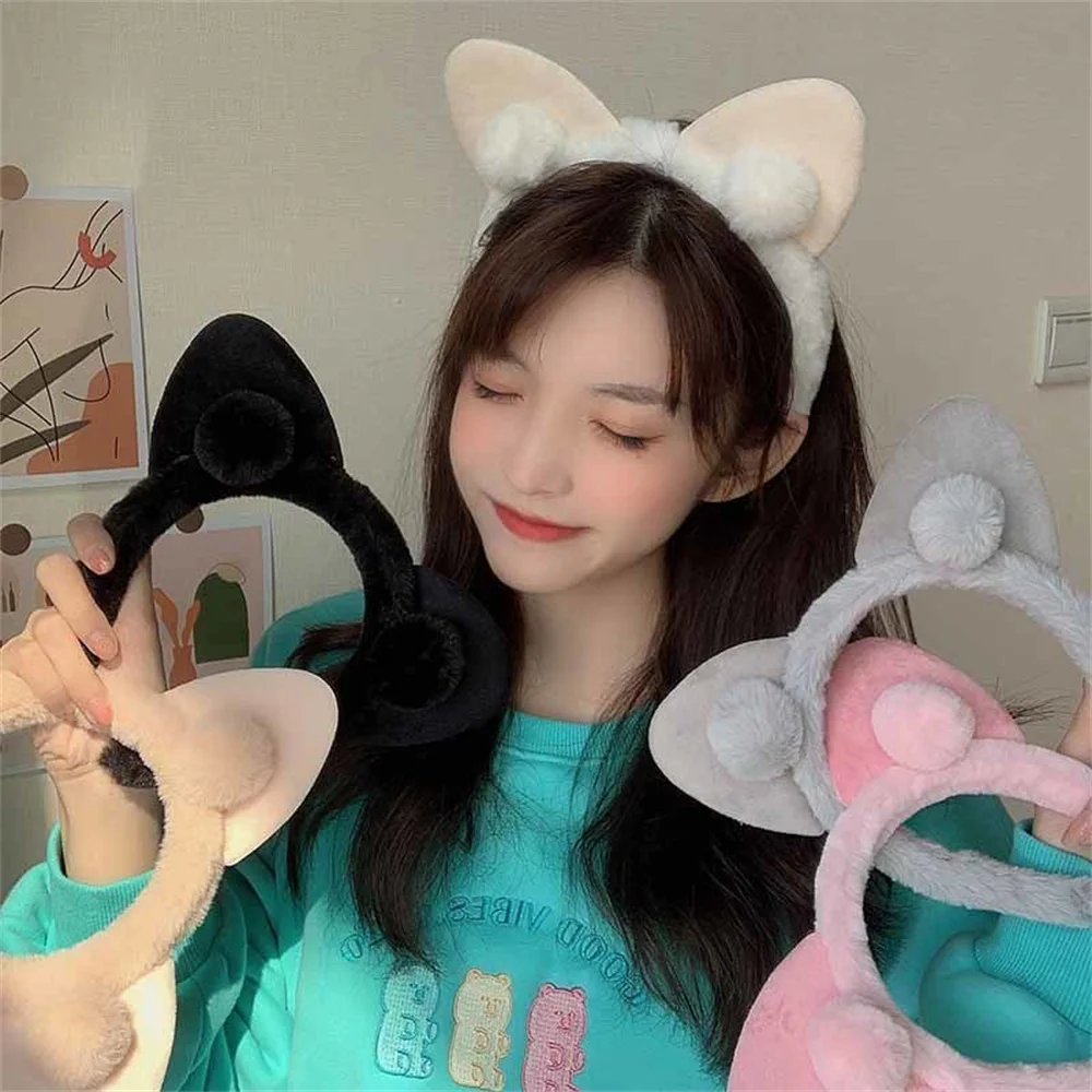 

Cut Cat Ears Head Band Kawaii Hair Hoop For Girl Women Washing Hairband Cosplay Hair Accessories Brushy Headwear