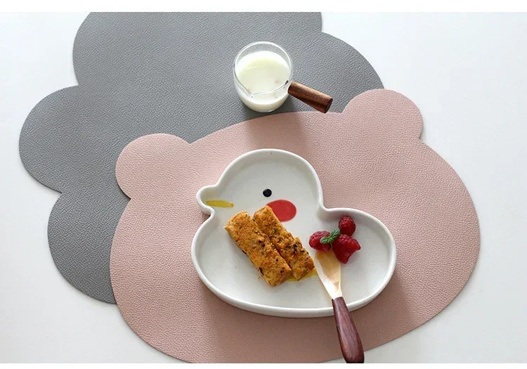 Детские салфетки с милым медведем нескользящая двусторонняя кожаная подставка