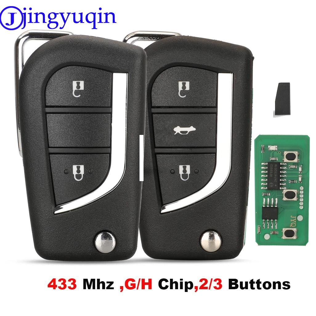 Jingyuqin 433 МГц G/H дистанционный ключ от автомобиля для Toyota Carrolla Yaris Verso Avensis AYGO Peugeot 108
