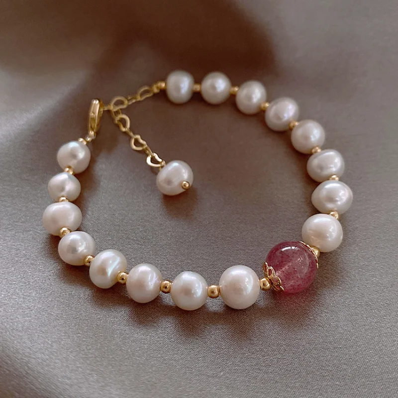 

Korea Fashion Bracelet for Women Pearl Jewelry Gift Elegant Bridal Round Bracelet Wedding Accessories