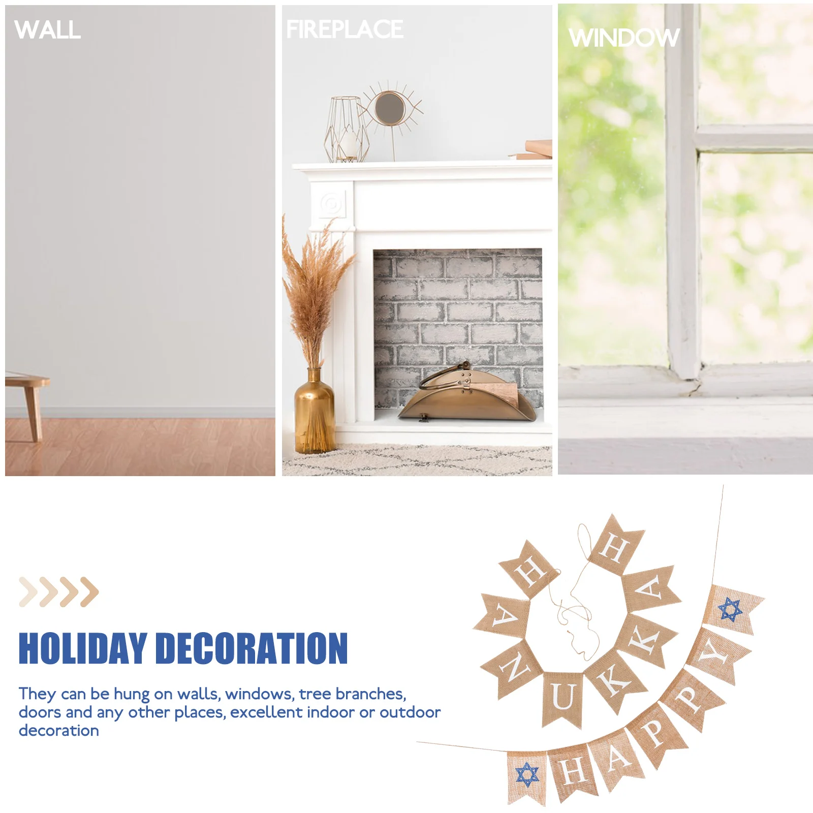 Баннер из мешковины льняной подвесной счастливой Хануки украшение флаг памятная
