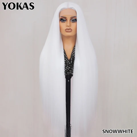 YOKAS LDP-прямой 40-2607FB кружевной фронтальный парик 40 дюймов