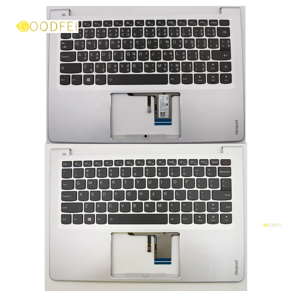 New Original for Lenovo IdeaPad AIR 13 710S-13 710S-13IKB Palmrest KBD Bezel Upper Case C Cover US Backlit Keyboard Silver Thai