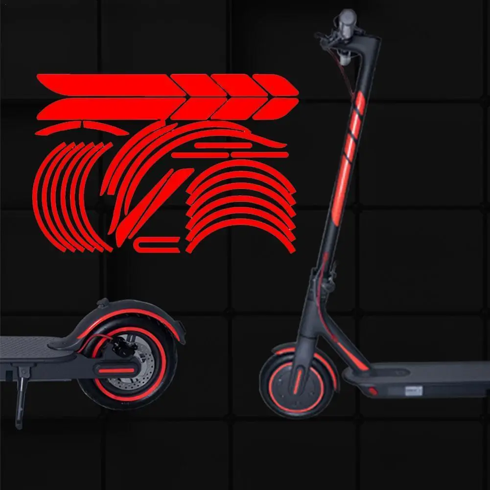 

1 set Reflective Styling Stickers Night Safety Skateboard Warning Strip Electric Scooter Parts for Xiaomi Mijia M365 Max