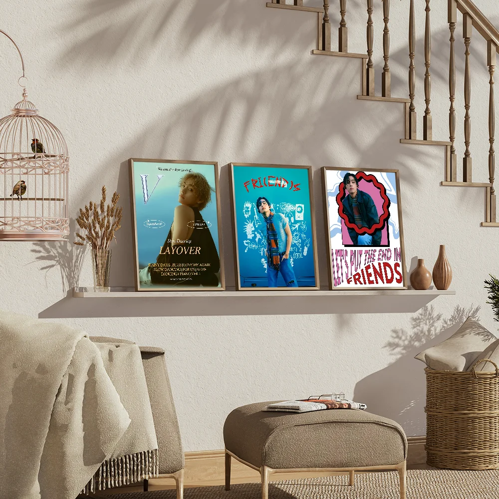 K-Kim Tae H-Hyung V аниме постеры липкие HD качество настенные искусства ретро для дома