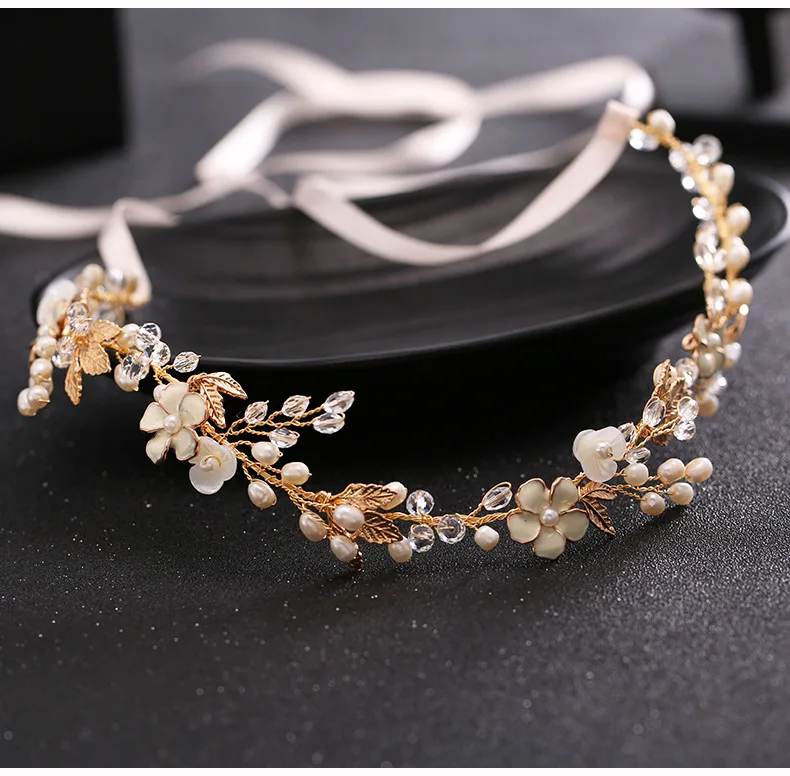 

Handmade imitation pearl crystal headband new bridal headwear wedding bridal headband