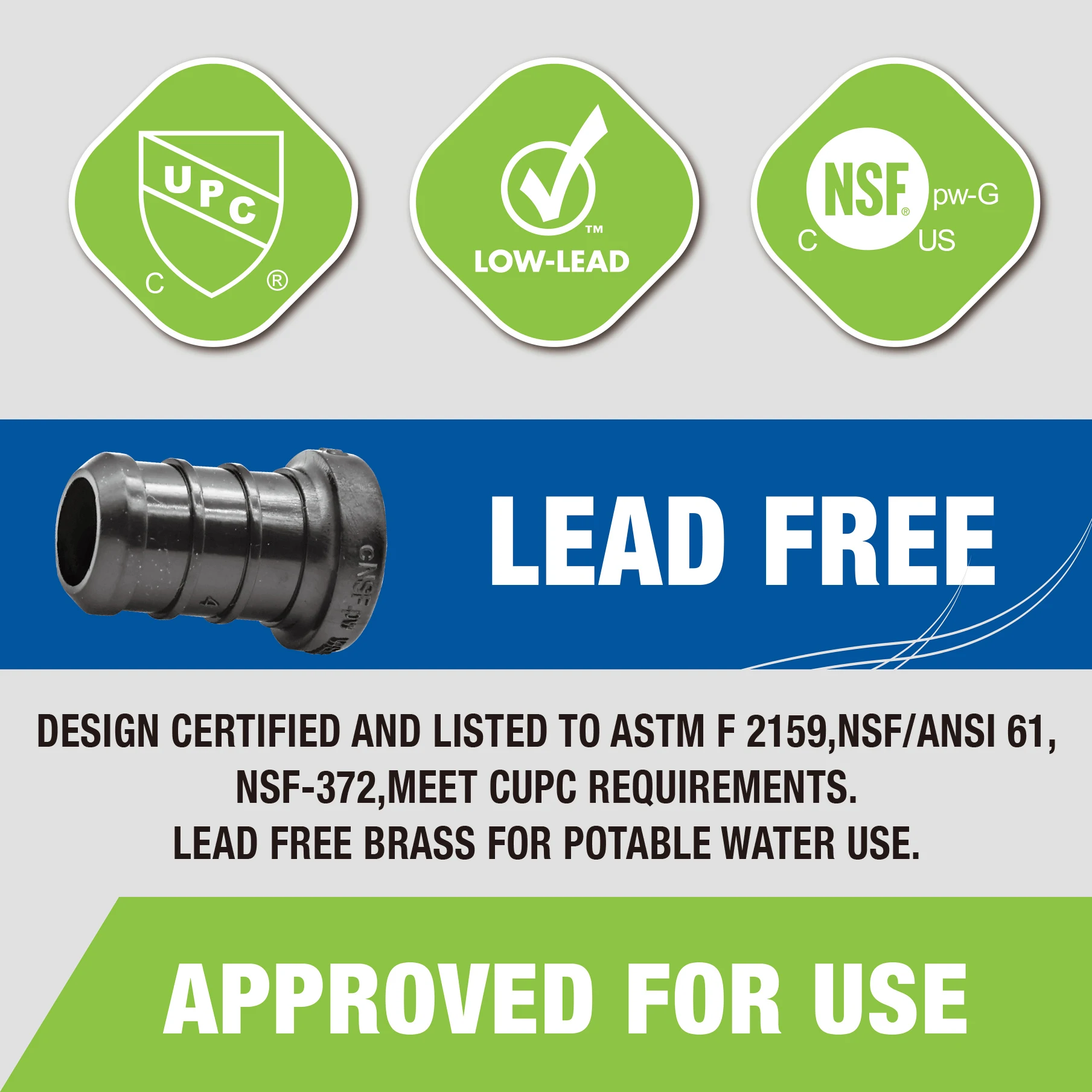 KING SMART Crimp/F2159 PEX 1/2&quot Штекер 25 шт./корпус PPSU 80315