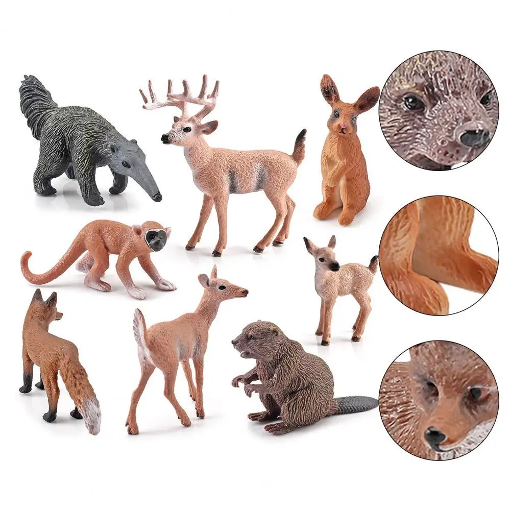 

Stylish Desktop Ornament Miniature Deer Beaver Anteater Miniature Animal Wear Resistant Realistic Appearance