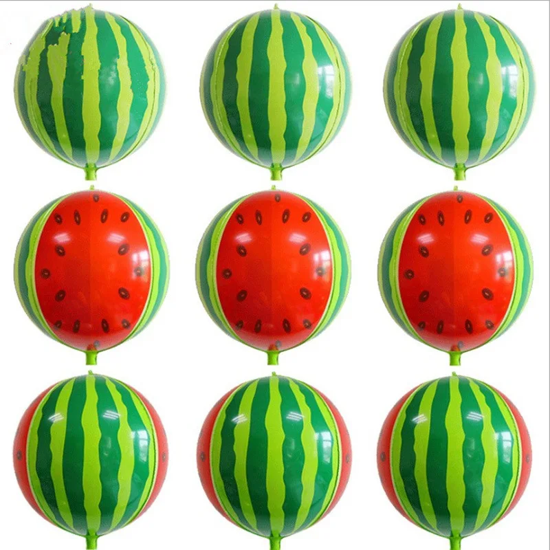 

20pcs Big 22inch Watermelon Balloons Round 4D Fruit Foil Balloon for Watermelon Birthday Decorations One In A Melon Party Decor