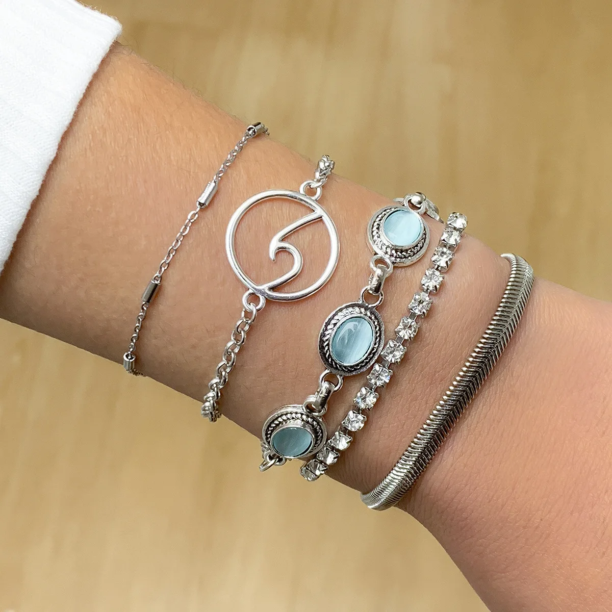 5 шт. женские металлические браслеты в стиле ретро |