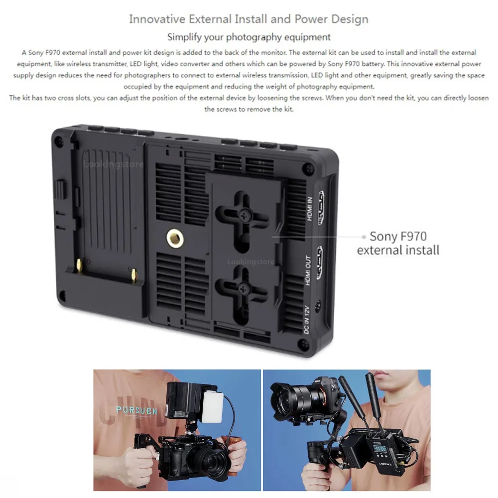 FEELWORLD 6-дюймовый полевой монитор камеры DSLR F5 Pro V4 с сенсорным экраном 3D LUT FHD1920 1080 4K