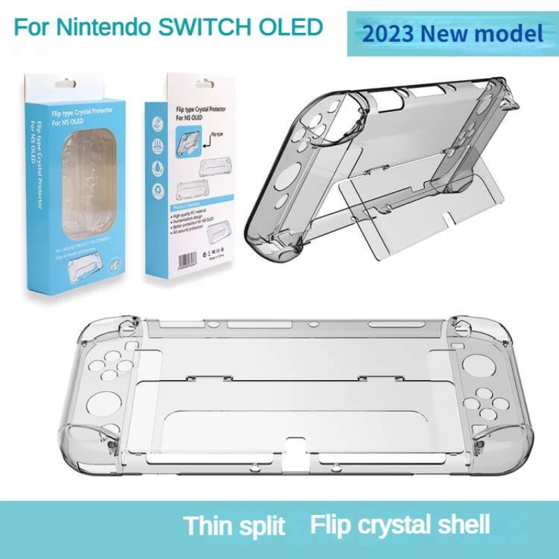 Clamshell Crystal Case with Bracket for Nintendo Switch Oled Switch Case Split Case