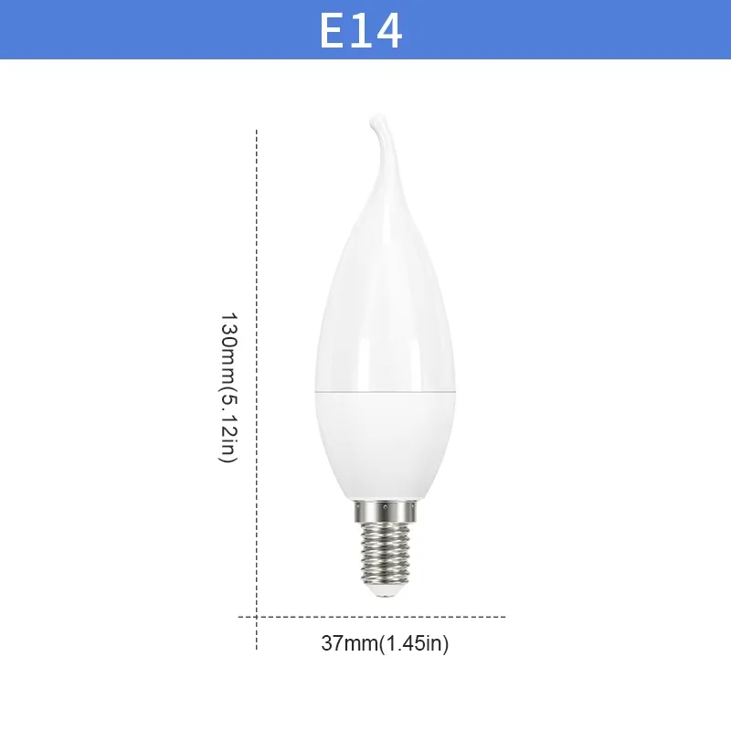 

Светодиодная лампа-свеча E14 E27 9W 12W 15W