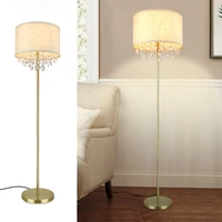 depuley led nordic modern crystal floor lamp minimalist tall pole lighting drum shade for living room office bedroom e26